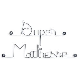 End of school year gift "Super Mistress" - Wire wall decoration to pin