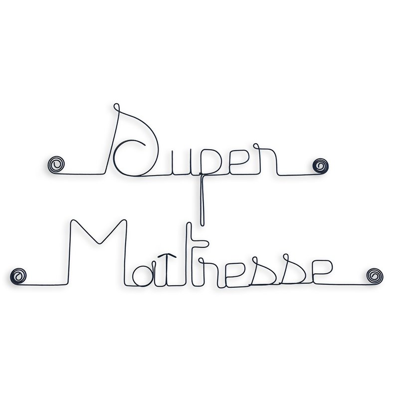 End of school year gift "Super Mistress" - Wire wall decoration to pin