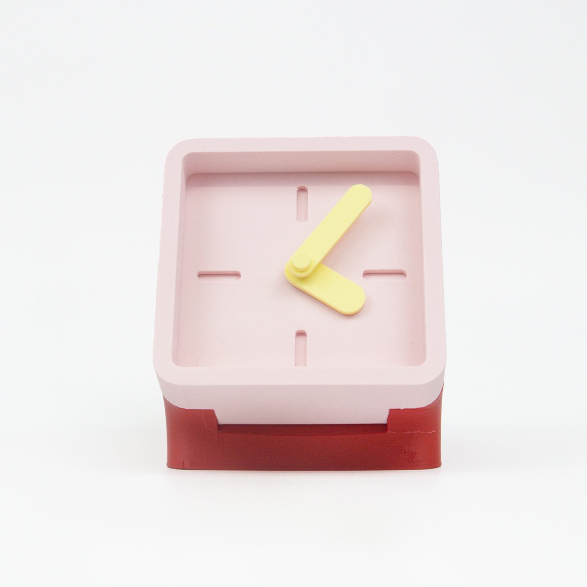 Office Clock Cranberry Red & Peach Pastel
