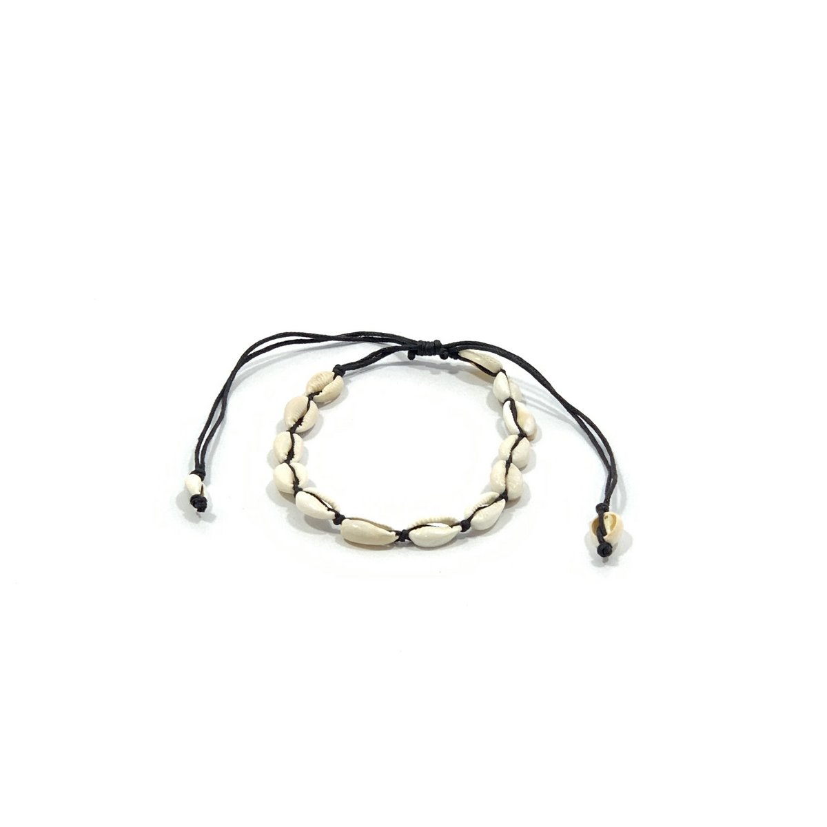 Cowry enkelbandje zwart