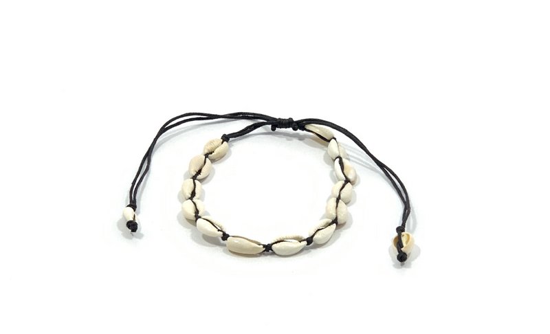 Cowry enkelbandje zwart