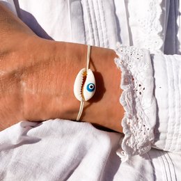 Gel Shell & Blue Eye Armbånd