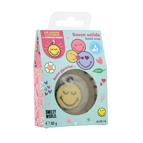 😍Smiley, feste Seife und eine Überraschung, Glycerin, Parfümierung, Düfte, Vegan, Hygiene, Kinder, Junior, 80 g, TAKE CARE