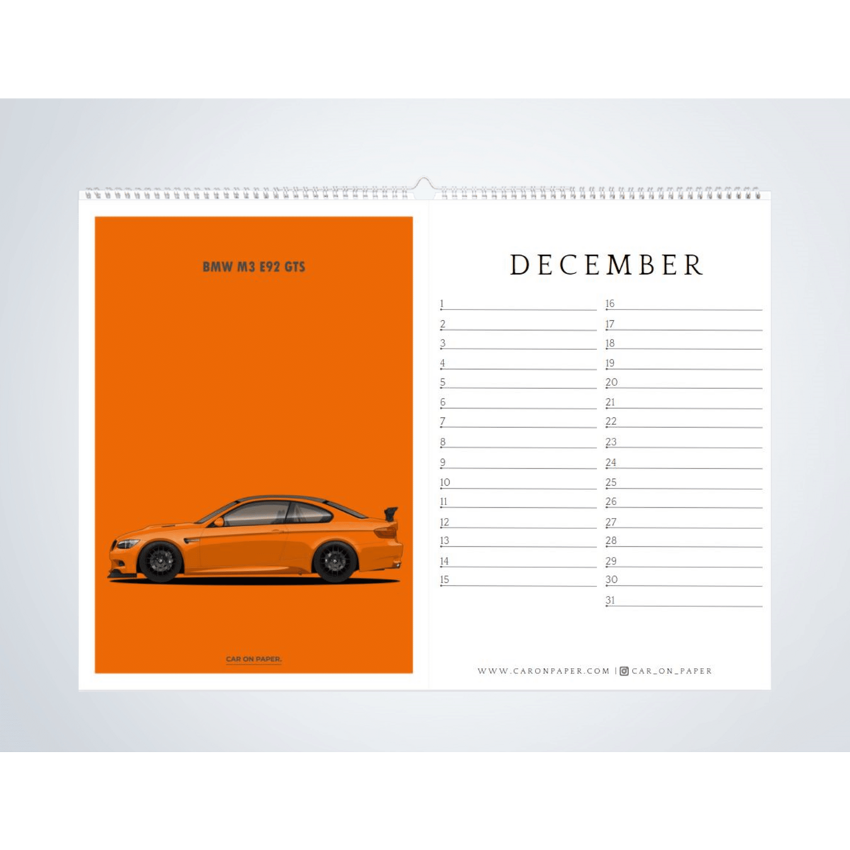 Car Birthday Calendar