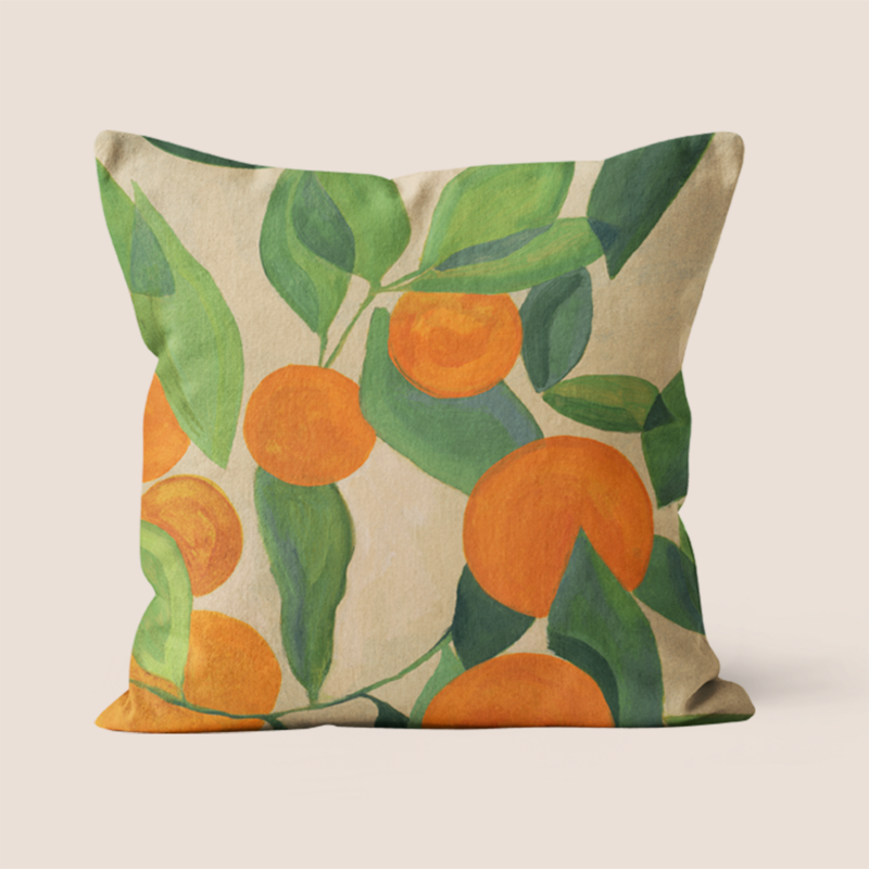 Decorative cushion summer polyester orange 40x40cm - Ischia model
