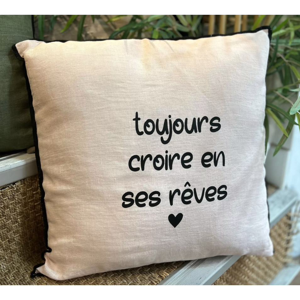 Linen square cushion