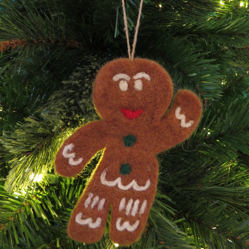 Decorazione natalizia appesa a mano in feltro Jolly Gingerbread Man