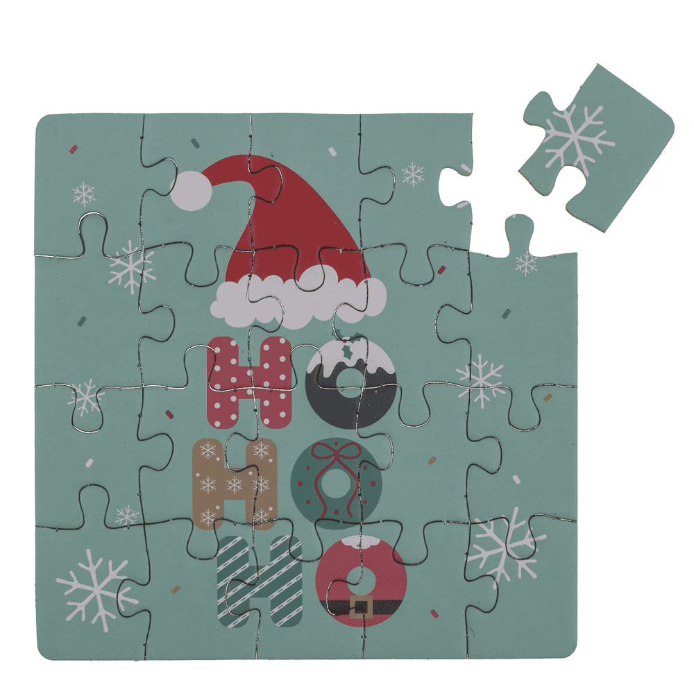 Square shape gift card, puzzle, X-Mas,