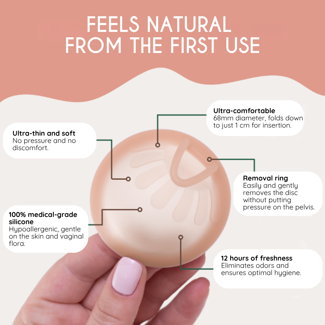 Femi.Eko® universele menstruatieschijf – Duurzaam, herbruikbaar, hoog comfort, capaciteit van 50 ml