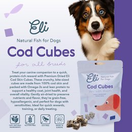 Dried Cod Skin Cubes Natural Single Ingredient Dog Treats 80g
