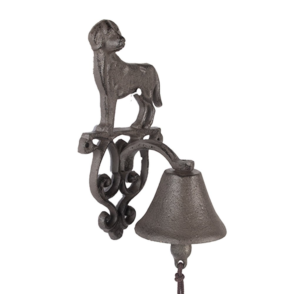Old-fashioned Doorbell Dog 14x14x24 cm Brown Metal