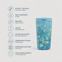 IZY THERMOS MUG - Mandelblomst - 350 ml TO -GO Isoleret kaffekrus
