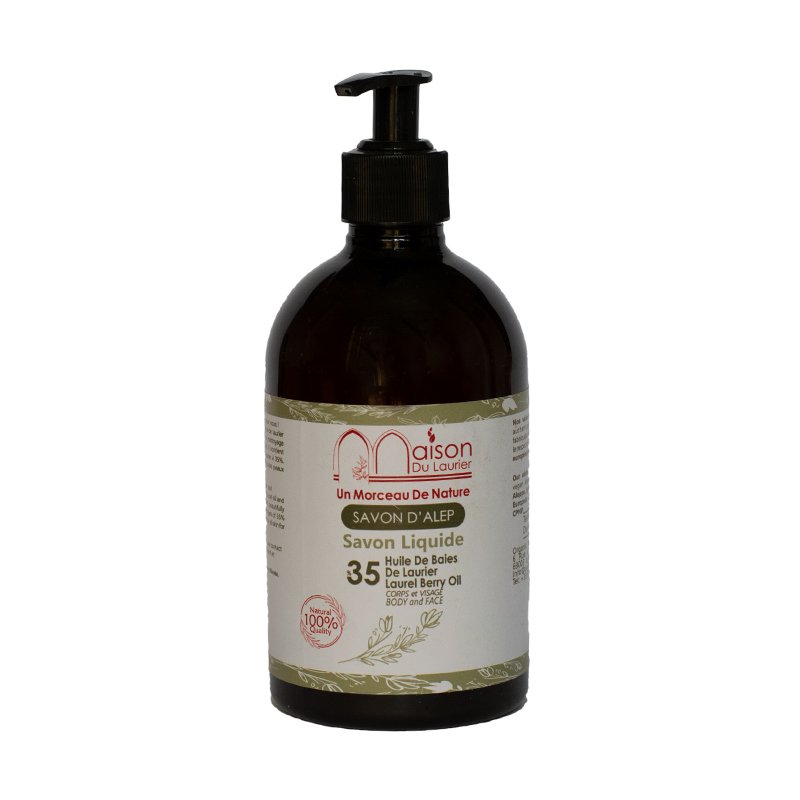 Savon d'Alep liquide 500ml 35% laurier