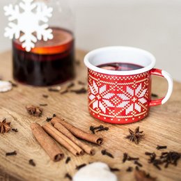 0,35l Tasse à café en émail rouge | Noël