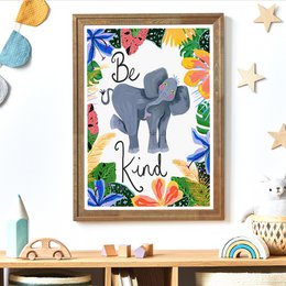 Be Kind Safari Elephant Print