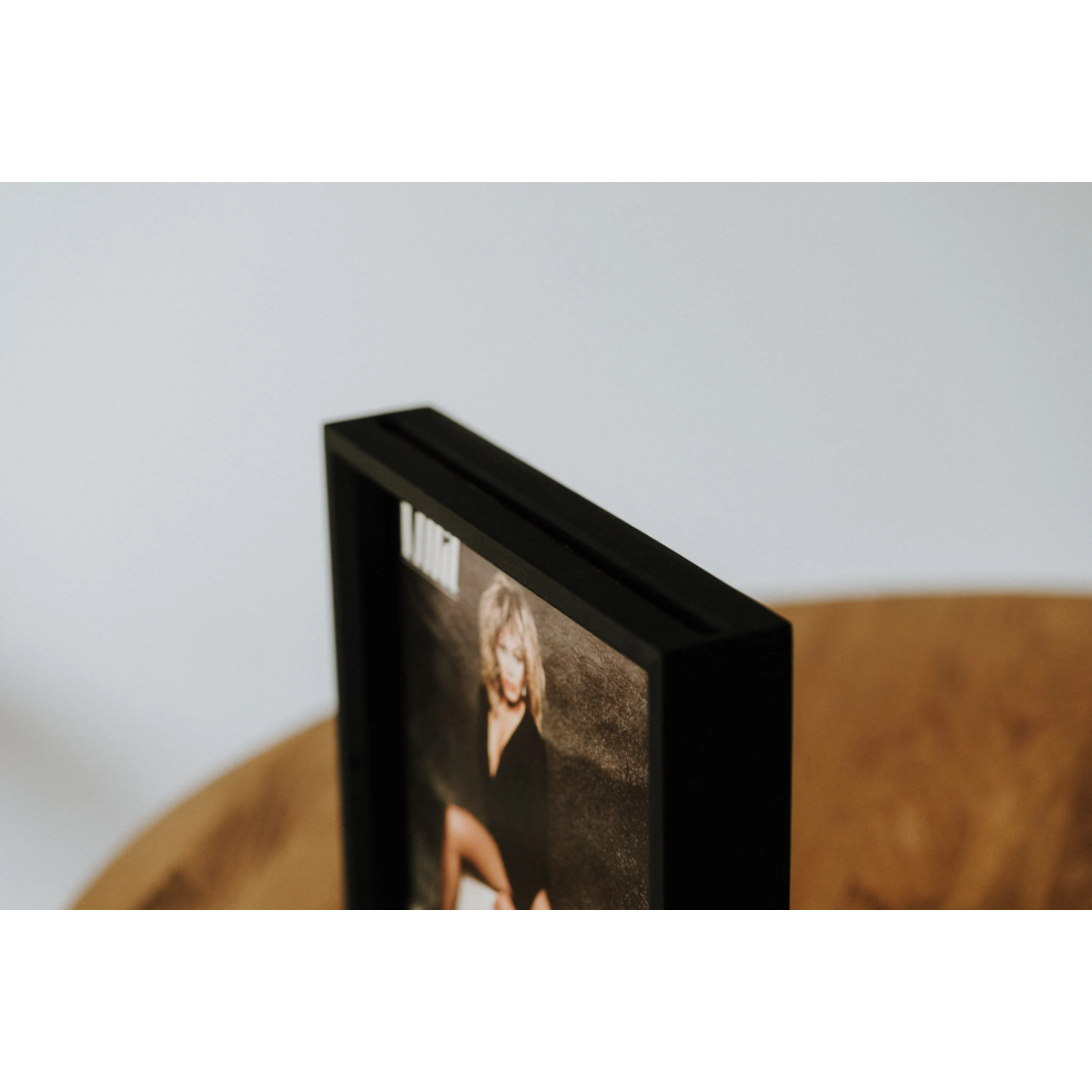 Frame di display da record in vinile in legno, cornice di quercia per arte dell'album da 12 pollici, supporto di copertina LP indipendente per ripiani o pareti