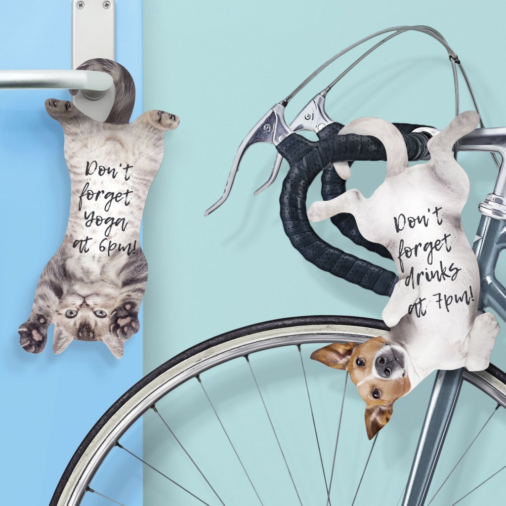 Mustard notepad - Cat Hanging