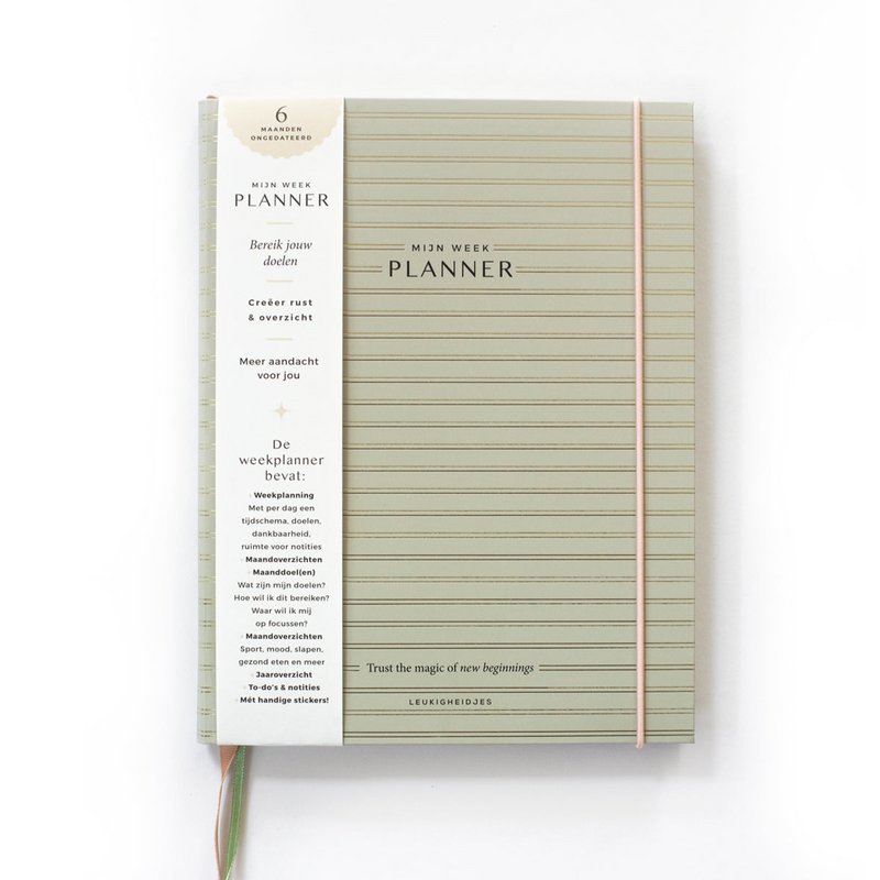 Weekly planner (soft green cover)
