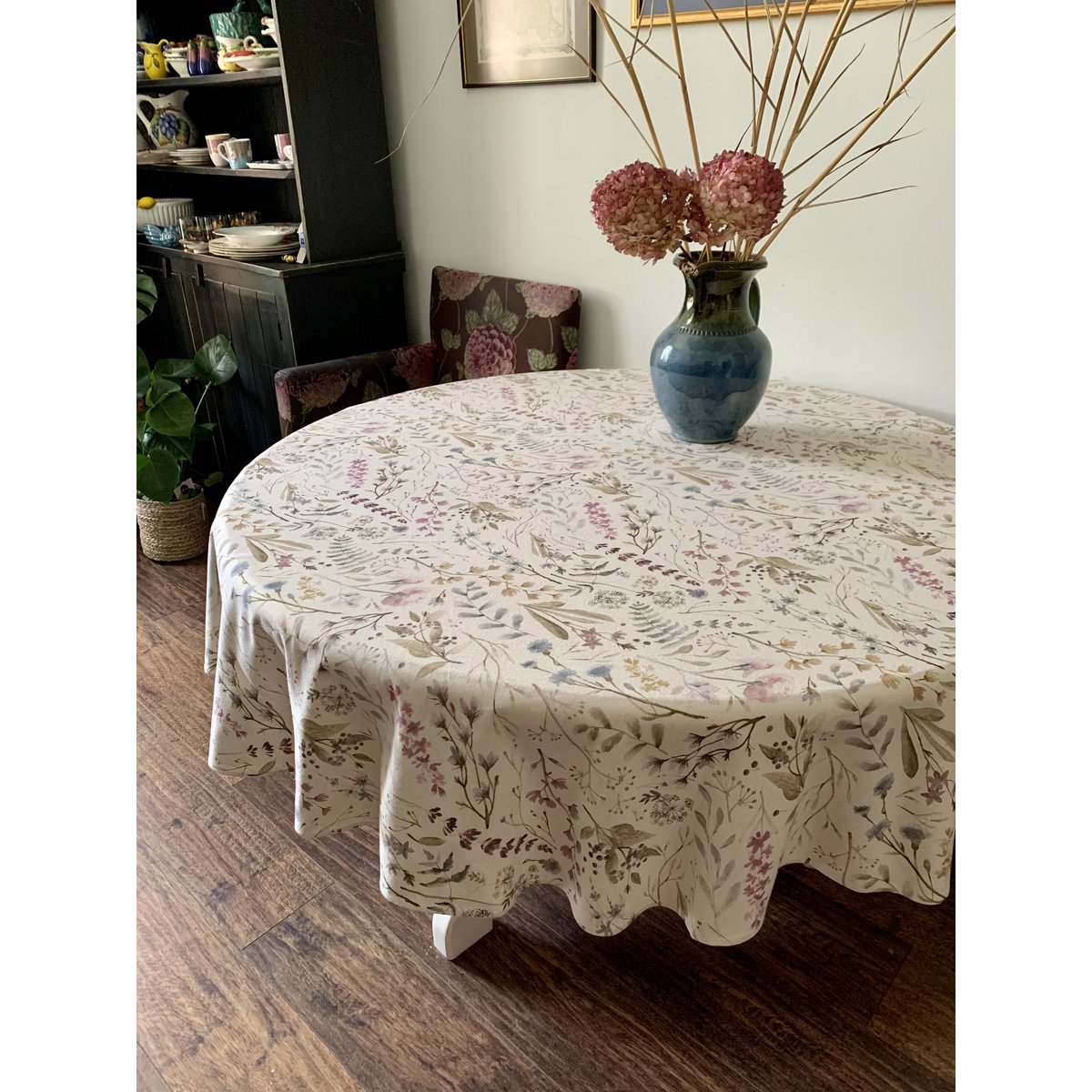 Mantel Redondo, Mezcla Lino-Algodón, Estampado | aitana
