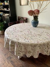Mantel Redondo, Mezcla Lino-Algodón, Estampado | aitana