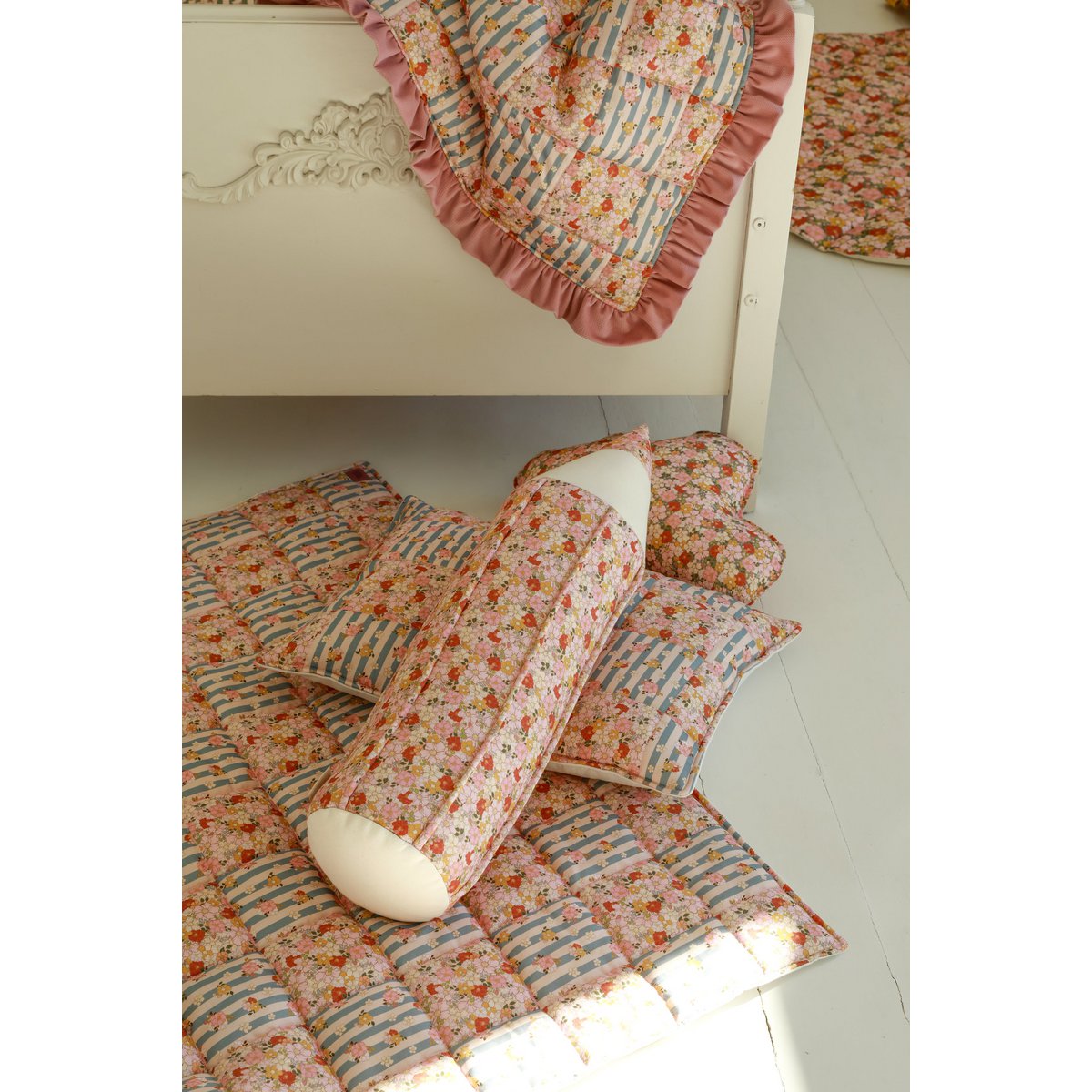 Set di biancheria da letto trapuntata in cotone per bambini "Giardino estivo" - design patchwork, grandi dimensioni