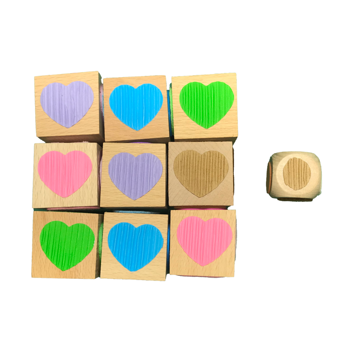 HOLZWÜRFEL -
4 cm - 9 Stück - 1 Farbe