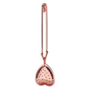 Tea tongs, tea filter, tea infuser "Heart" rose gold