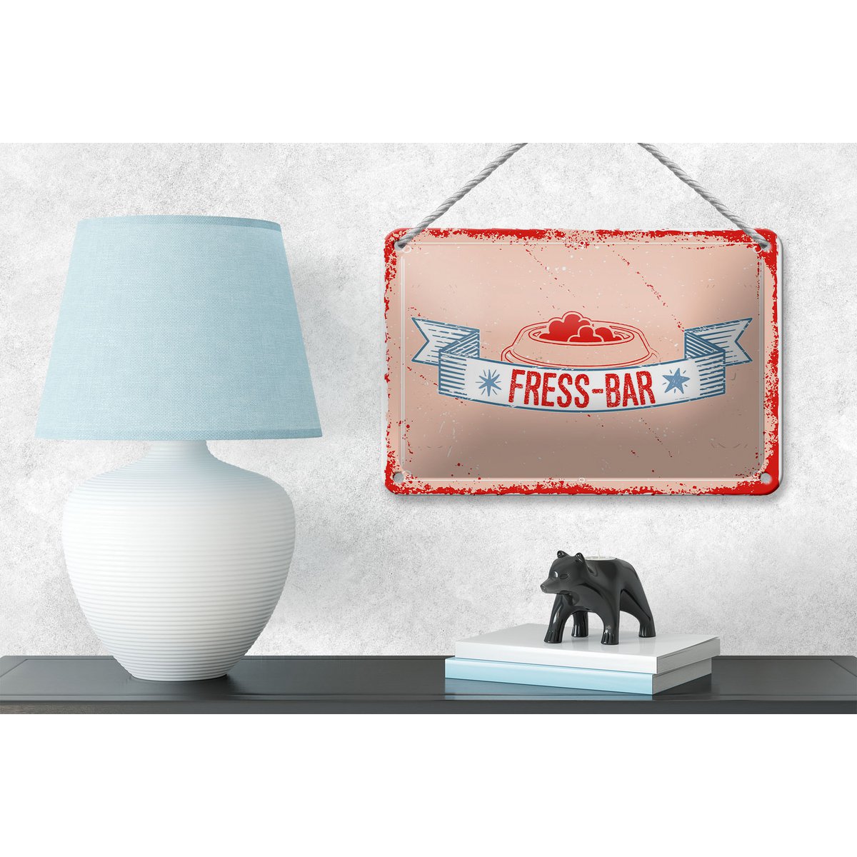 Tin sign saying 18x12cm food bar decoration