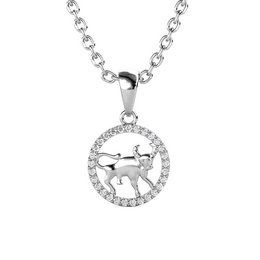 Pendentifs Zodiaque Taureau - Argenté et Cristal
