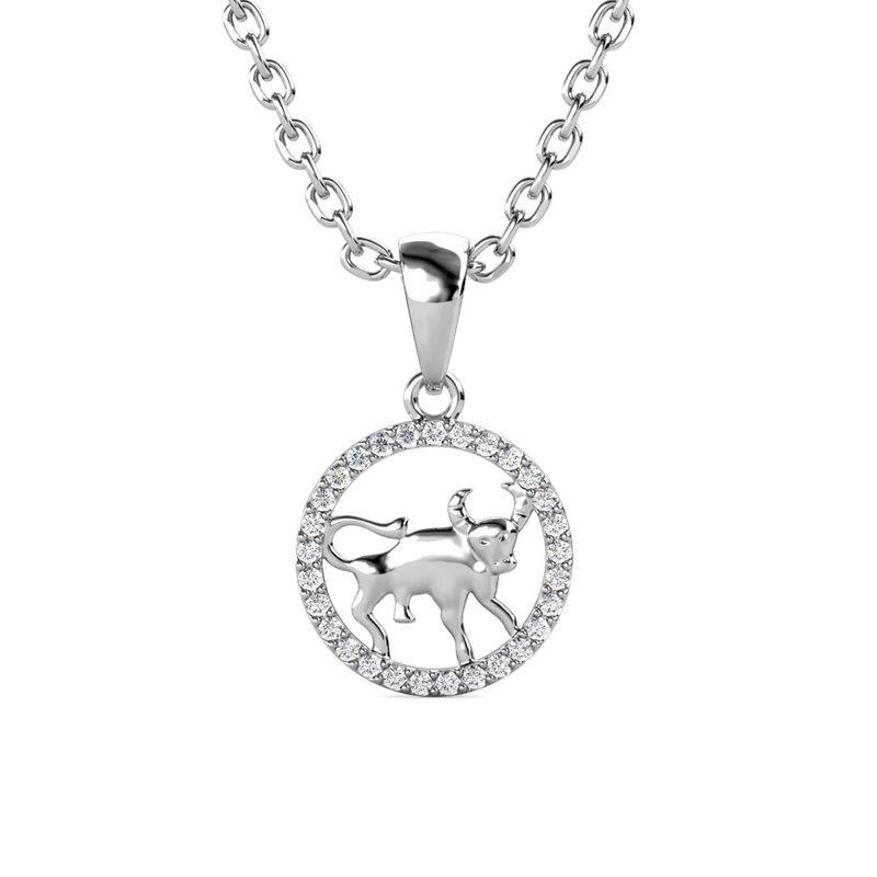 Pendentifs Zodiaque Taureau - Argenté et Cristal