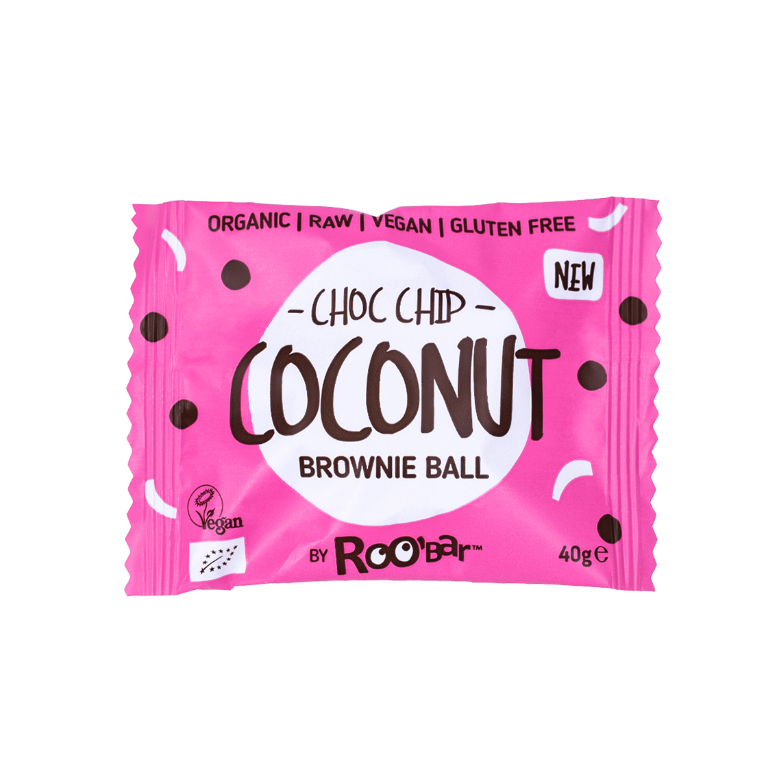 Brownie Ball Coconut Choc Chip, organic, Roobar, 40g