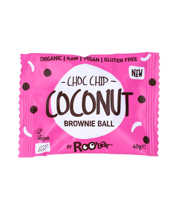 Brownie Ball Coconut Choc Chip, organic, Roobar, 40g