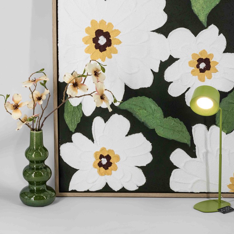 Schreibtischlampe Design LED auf Batterie weiß, mit Wandmontage