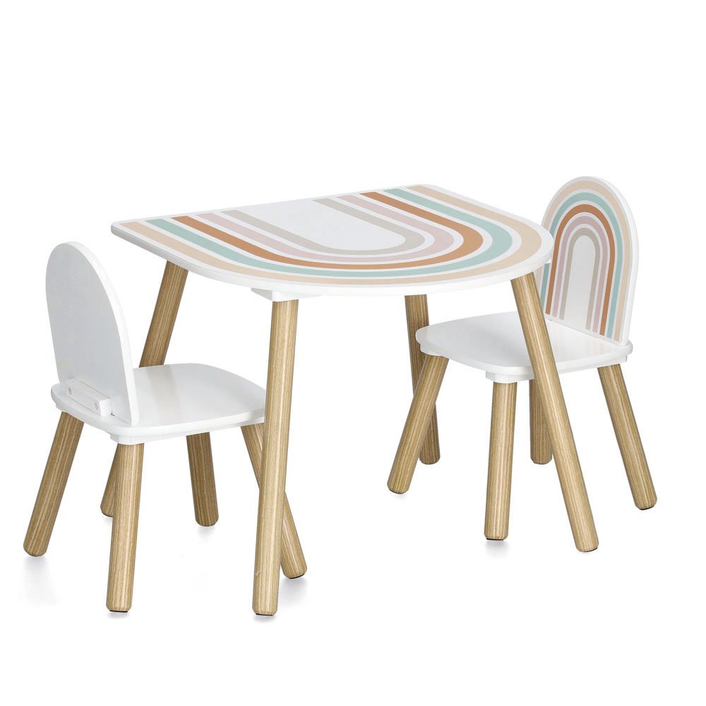 Children's seating set "Rainbow", 3-piece, MDF/pine FSC 100%