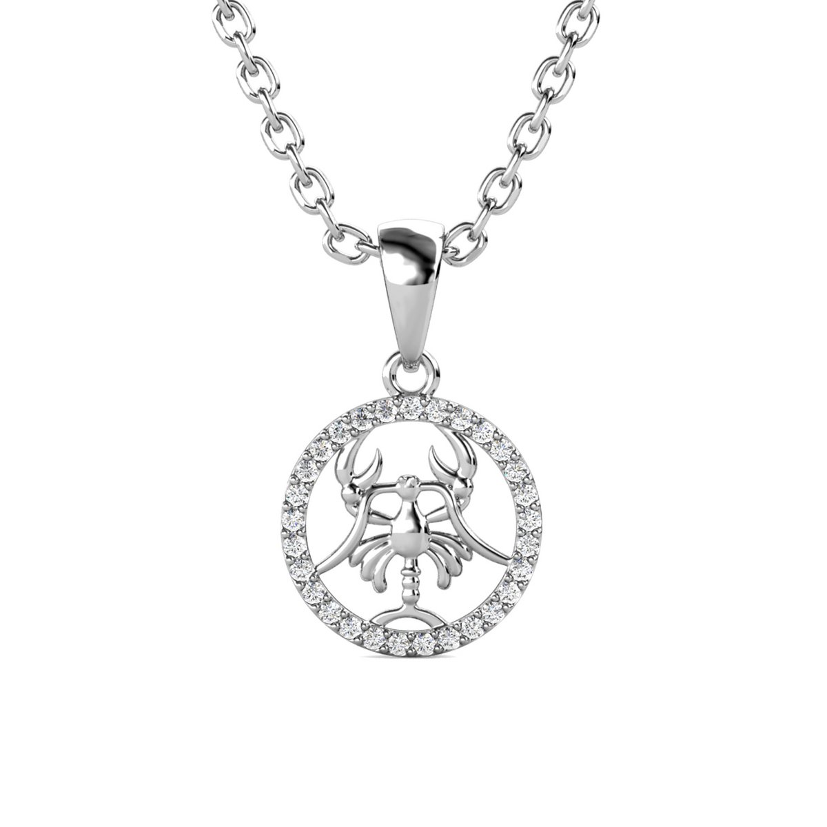 Pendentifs Zodiaque Cancer - ArgentÃ© et Cristal