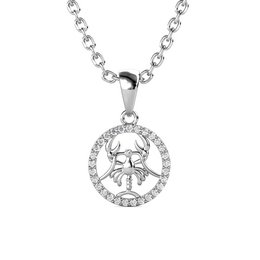 Pendentifs Zodiaque Cancer - Argenté et Cristal