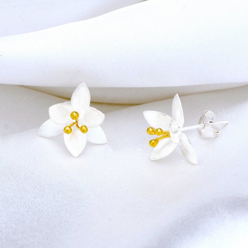 Oorknopjes met bloemen - 925 sterling zilver - OHR925-33