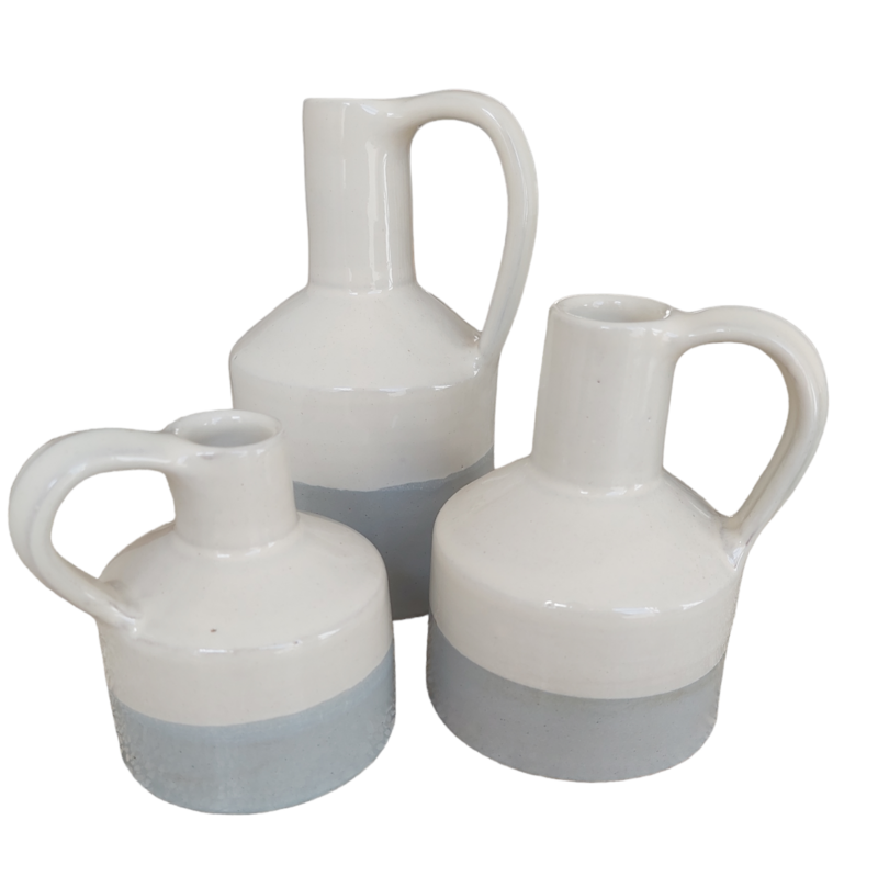 Vase Ear S Grå/hvid 200-060
