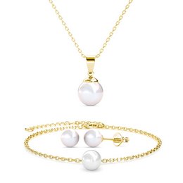 Mother of pearl Trio Sets - Gold and Crystal