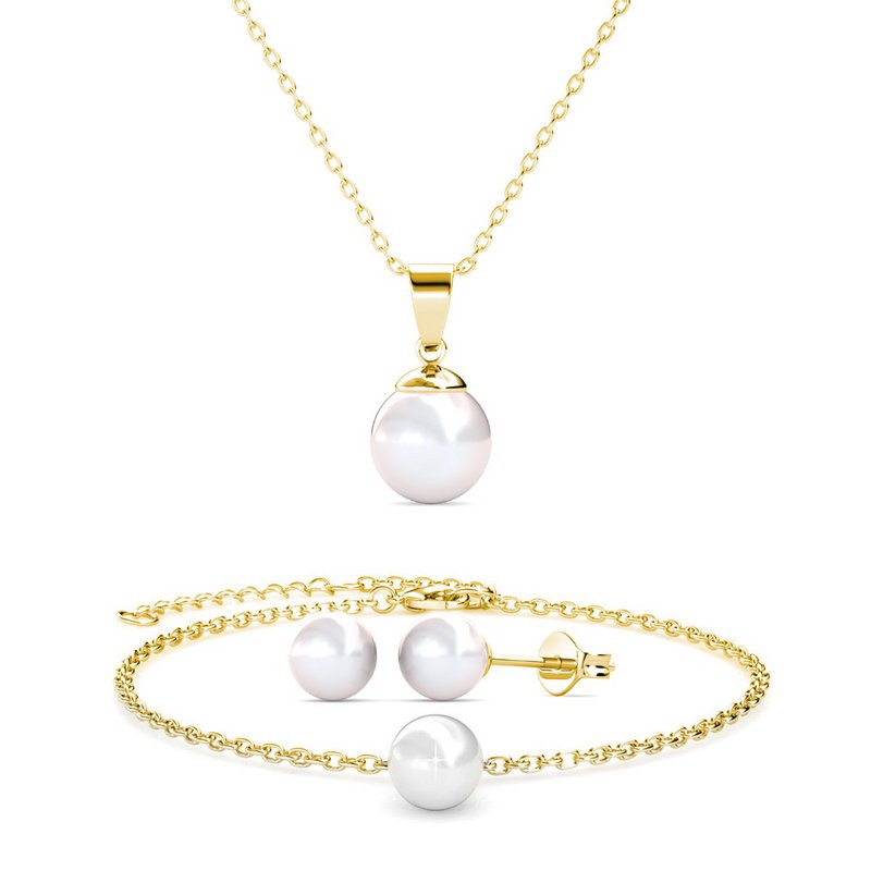 Mother of pearl Trio Sets - Gold and Crystal