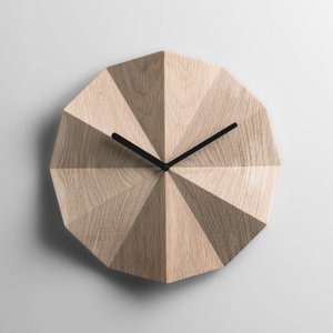 Houten Deltaklok in Eiken