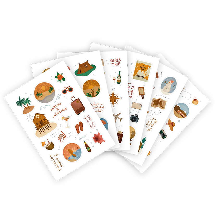 Set met reisstickers