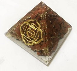 Orgonite Pyramid - Base Chakra Jasper 4cm