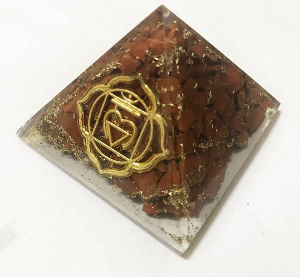 Orgonite Pyramid - Base Chakra Jasper 4cm