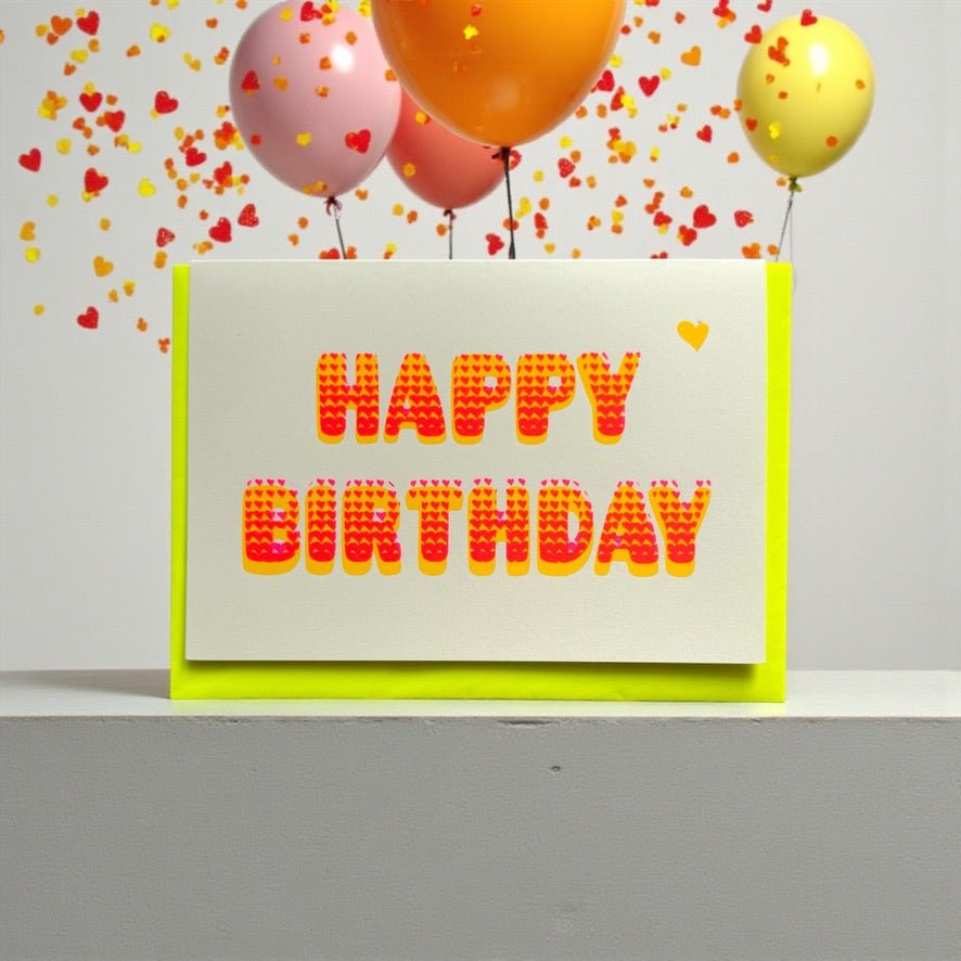 Bubble Birthday neongelb