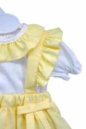 Babypige trøje med flæsebluse, gul