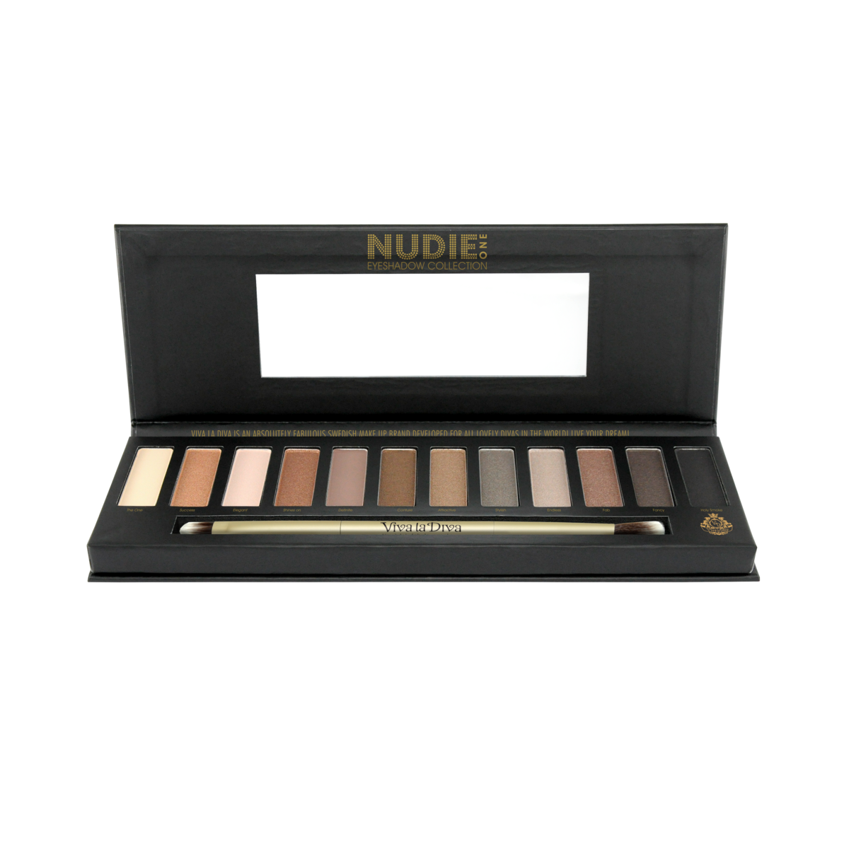 Paleta de sombras de ojos vegana Nudie one VIVA LA DIVA - 12 colores