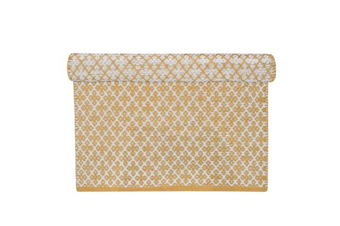 Senffarbener Orientteppich aus 100 % Baumwolle, 60 x 90 cm, Isabelle Rose