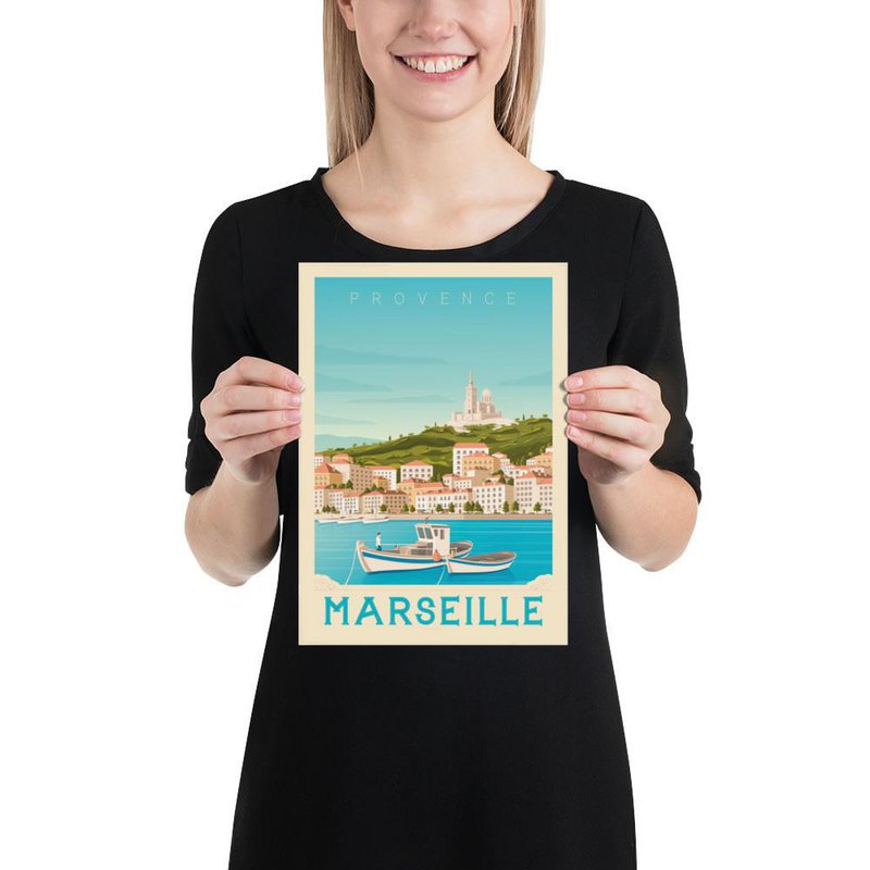 Affiche Marseille Vintage | Poster Ville Marseille Provence Côte d'Azur France