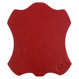 K0001VB | Made in Italy mouse pad in genuine full-grain leather, dollar grain - Red - Dimensions: 20 x 23 cm - Packaging: TNT tubular bag